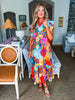Sunset Palms Floral Midi Dress