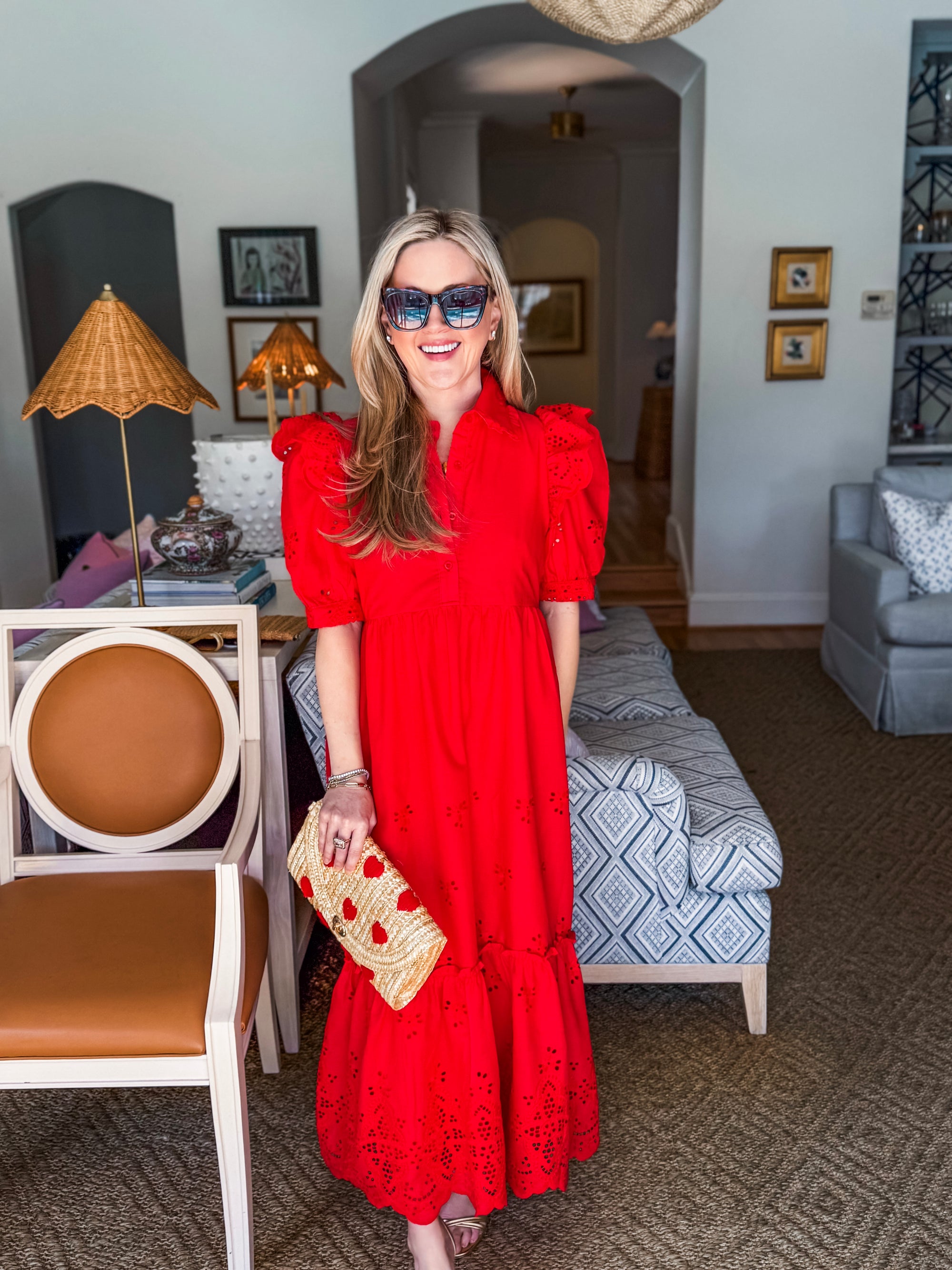 Delicate Eyelets Midi Dress