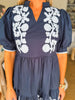 Magic Moment Floral Mini Dress-Navy