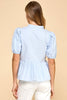 Pure Perfection Puff Sleeve Top-Light Blue