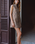 Huntress Jacquard Mini Dress-Taupe