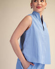 Avery Sleeveless Top-Blue