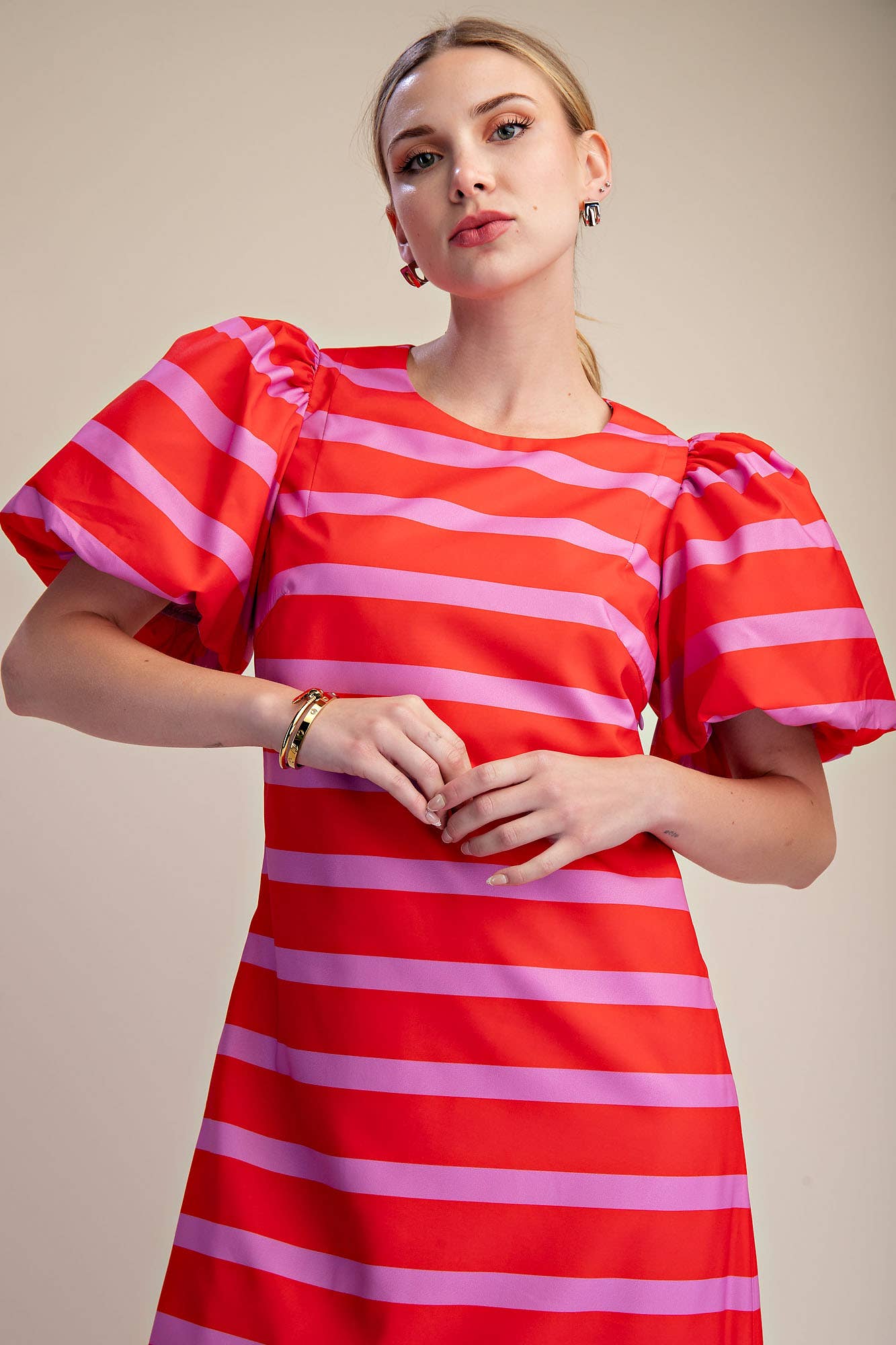 Mariselle Maxi Dress-Red/Pink