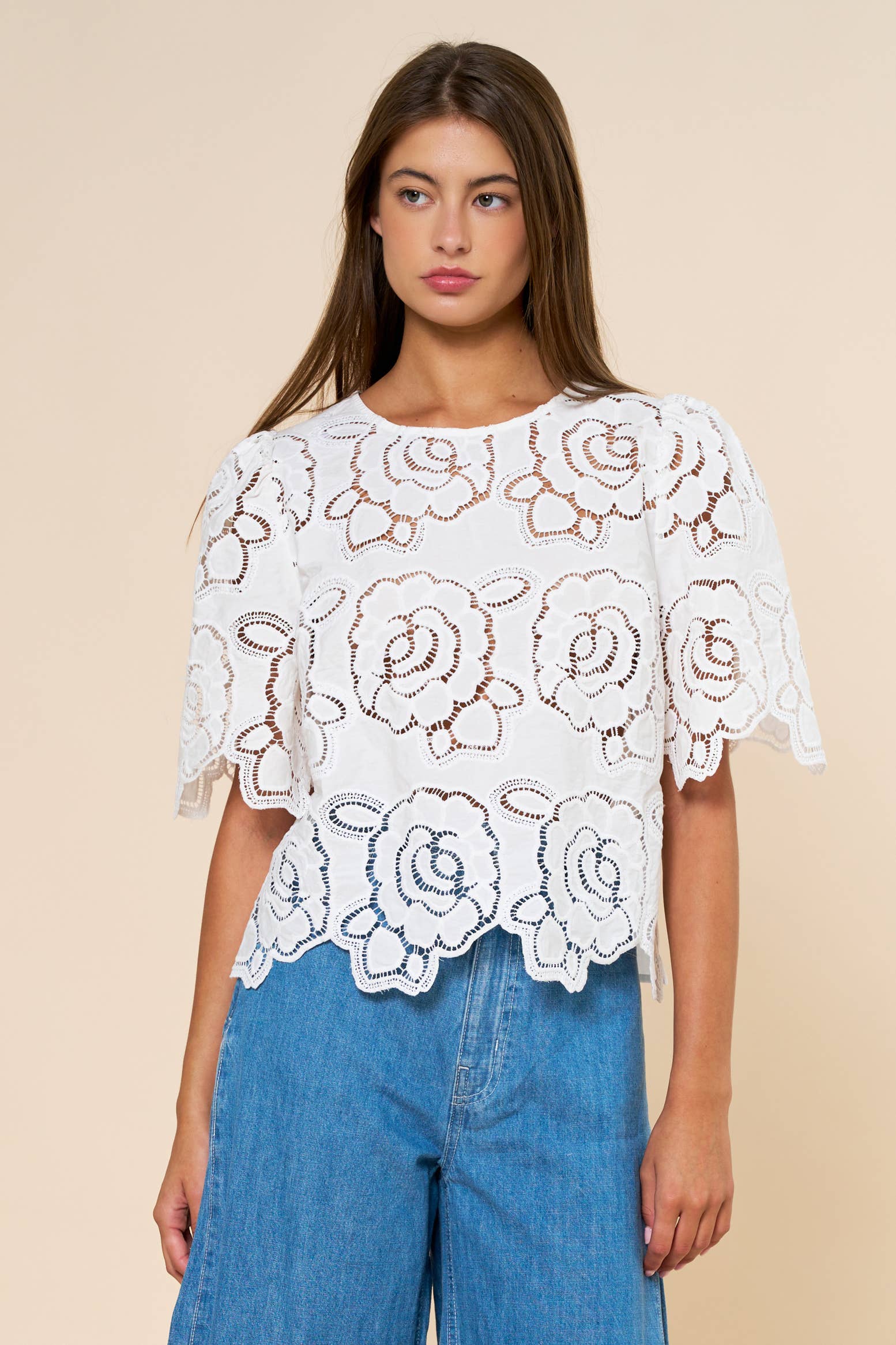 Floral Romance Eyelet Top