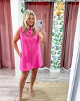 Yacht Luxe Mini Dress-Hot Pink