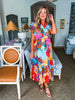 Sunset Palms Floral Midi Dress