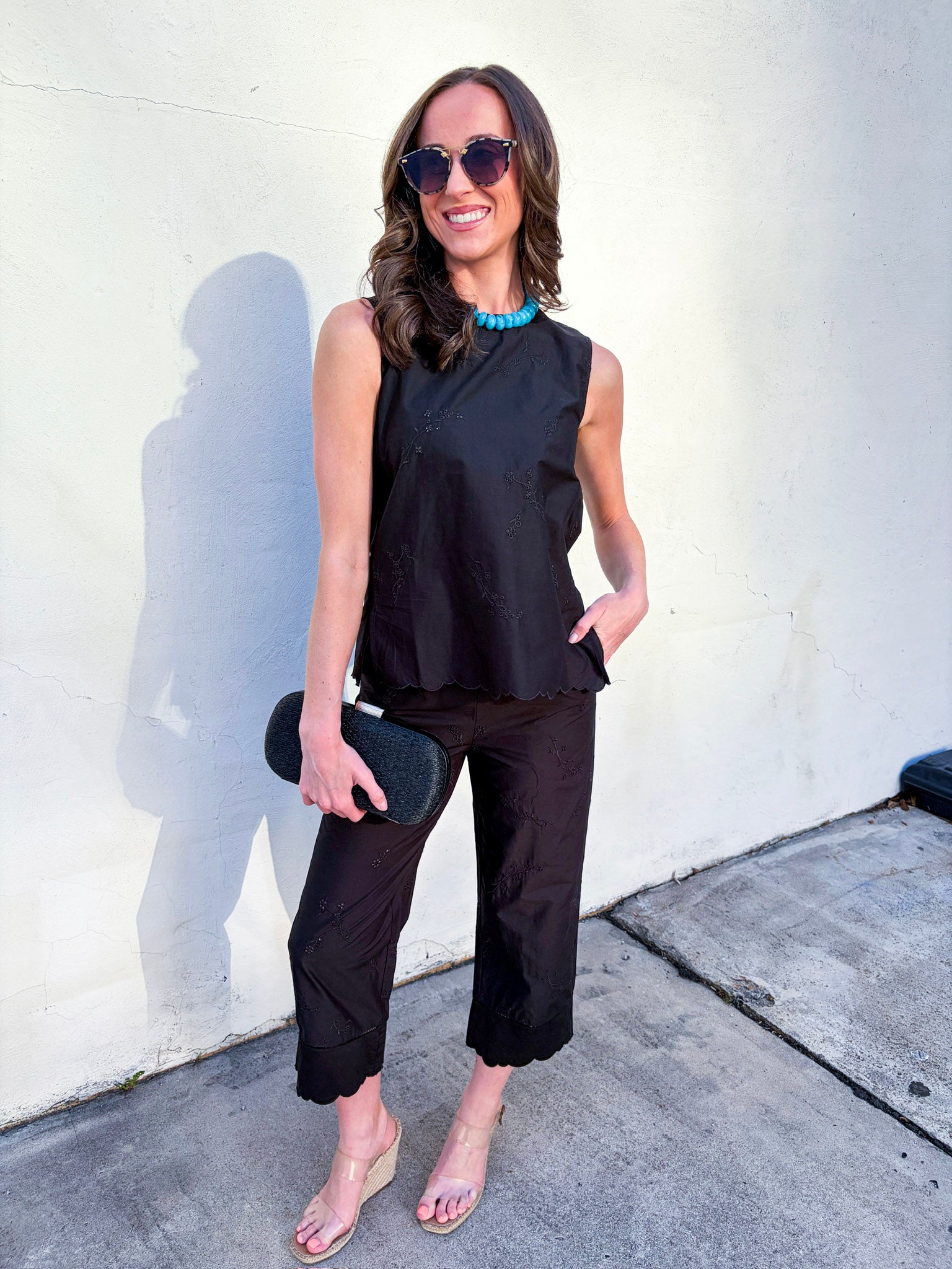 Daisy Stitch Embroidered Top