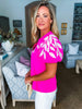 Vintage Bungalow Embroidered Top-Hot Pink