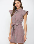 Vera Ruffle Button Down Mini Dress