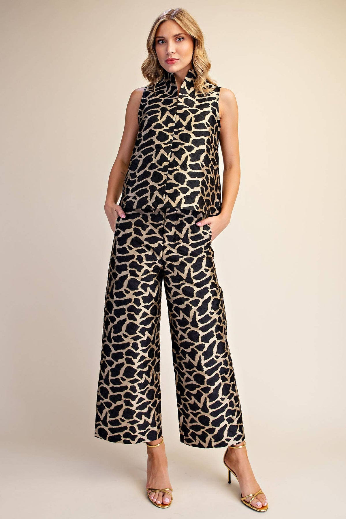 Giuliana Jacquard High Waist Pants