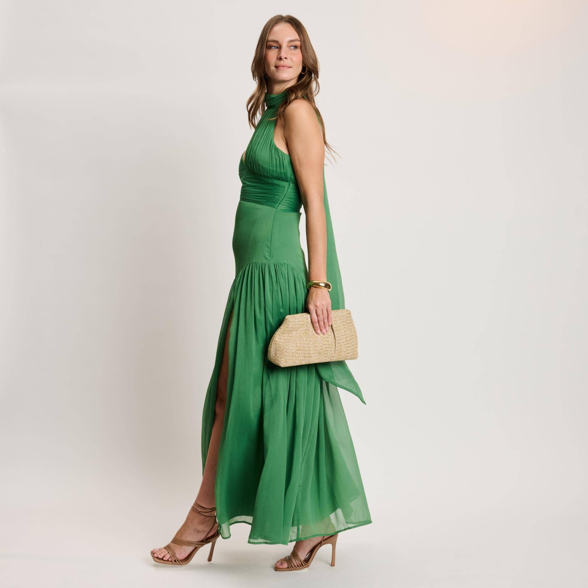 Breeze Woven Clutch-Coral