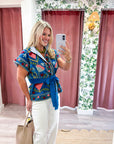 Rustic Retreat Velvet Jacket-Blue