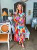 Sunset Palms Floral Midi Dress