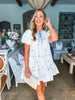 Fruit Basket Embroidered Mini Dress- Lemon
