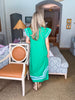 Meet in Mykonos Midi Dress-Green