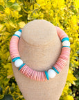 Blakely Coconut Disc Necklace-Pink