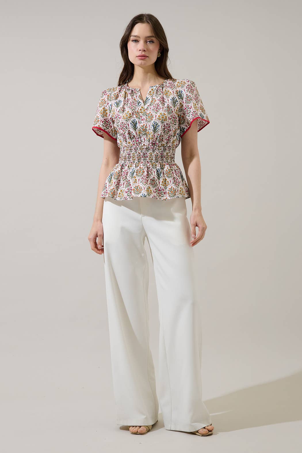 Fields of Flowers Peplum Top
