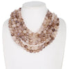 Chunky Beaded Necklace- Tan