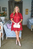 Petals And Pinot Eyelet Mini Dress-Brick