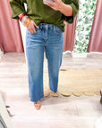Coffee Run Mid Rise Straight Jeans