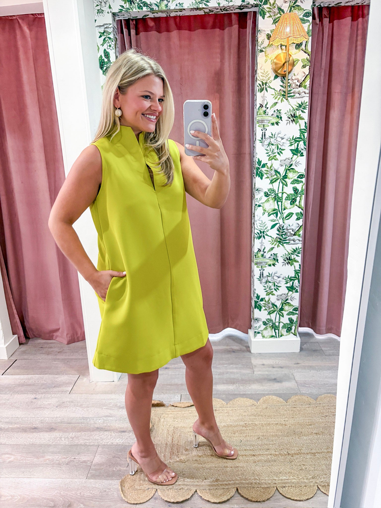 Yacht Luxe Mini Dress-Lime