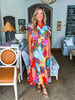 Sunset Palms Floral Midi Dress