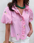 Spring Fling Bubble Sleeve Top