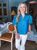 Myrtle Beach Striped Top-Blue/Green