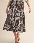 Rope Me In Midi Skirt-Brown