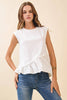Right Fit Peplum Top-White