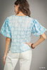 Vintage Eyelet Top-Light Blue