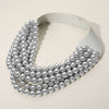 Chunky Beaded Necklace-Rhodium