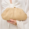 Triana Straw Frame Clutch- Natural