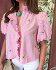 Spring Fling Bubble Sleeve Top