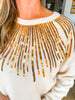 Sequin Burst Top- Natural