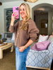 Cafe Cuddles Knit Cardigan-Mocha