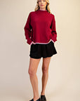 Falling Leaves Sweater-Burgundy