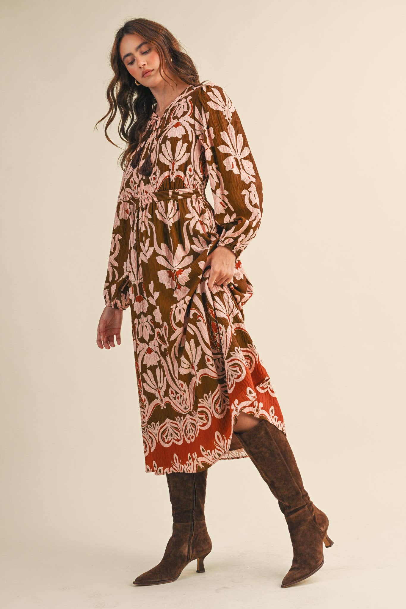 Forest Whimsy Floral Midi Dress