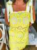 Lemon Daisy Eyelet Mini Dress