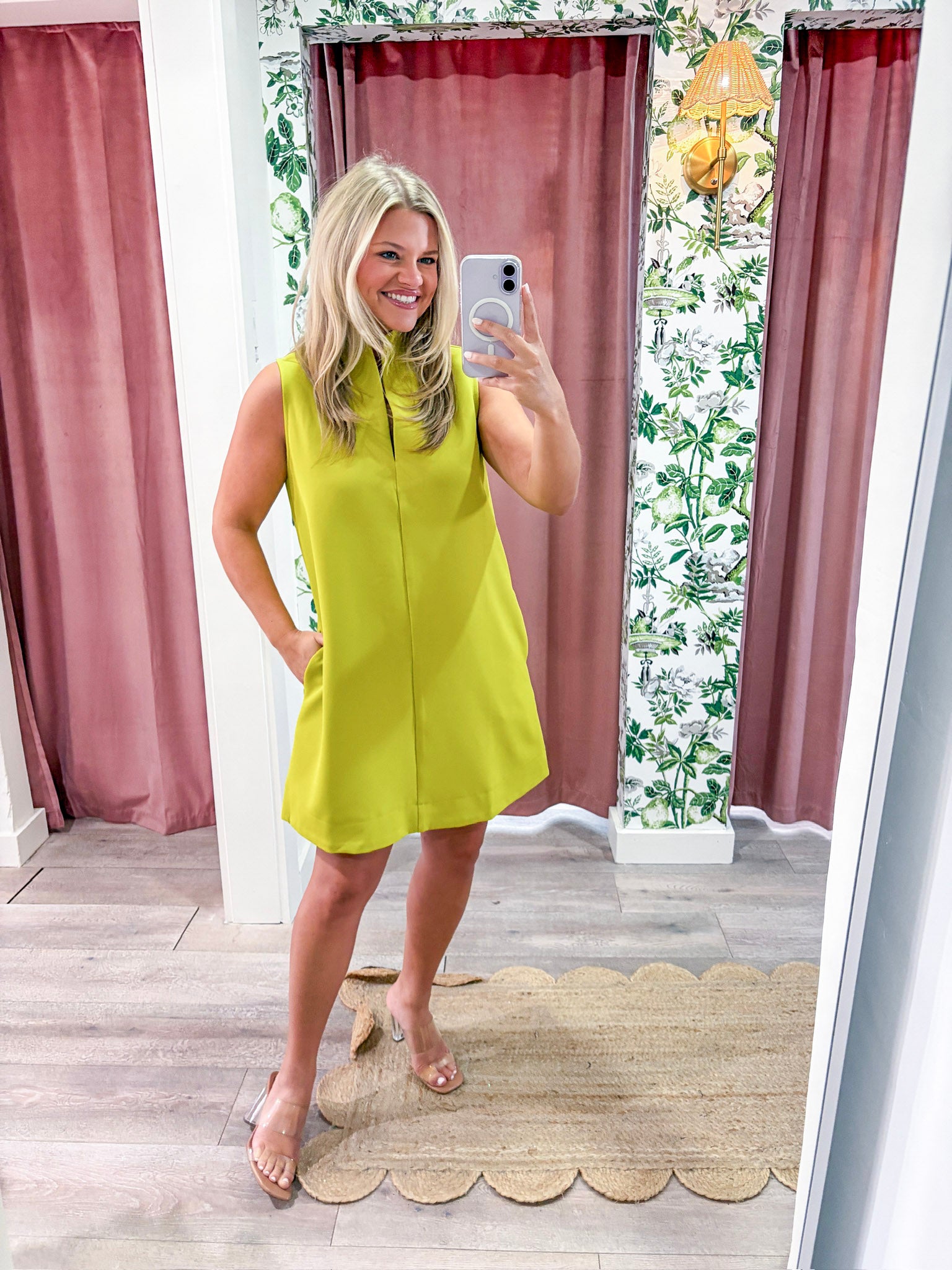 Yacht Luxe Mini Dress-Lime