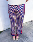 Checkerboard Wide Leg Pants