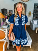 Magic Moment Floral Mini Dress-Navy