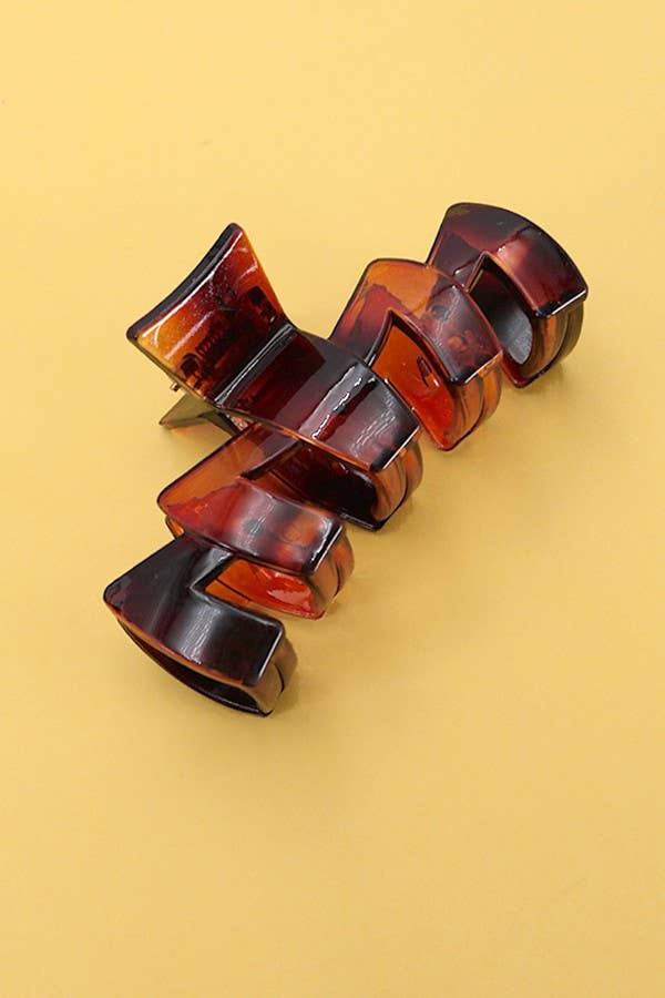 Zigzag Hair Claw Clip- Tort