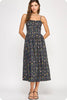 Sweet Nothings Floral Midi Dress-Black