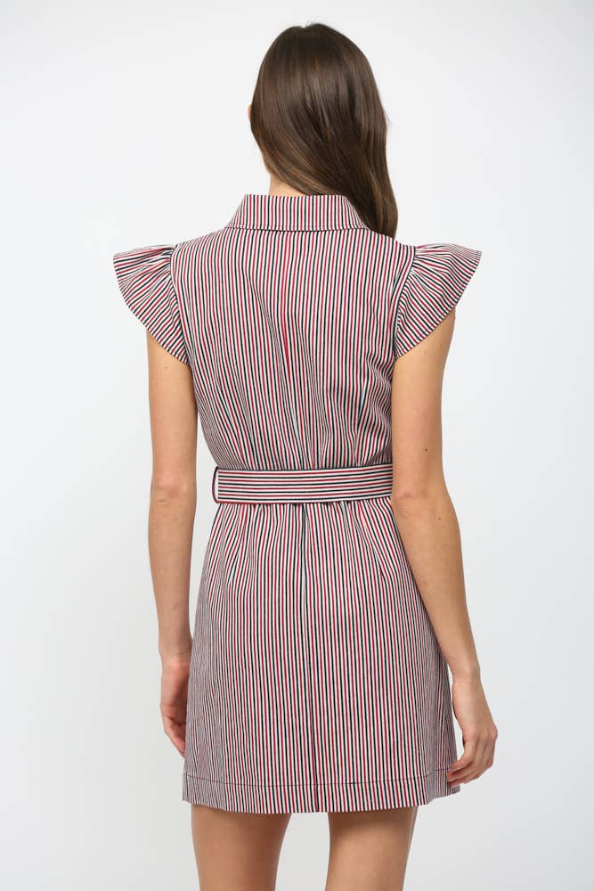 Vera Ruffle Button Down Mini Dress