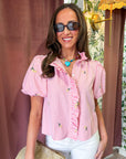 Spring Fling Bubble Sleeve Top