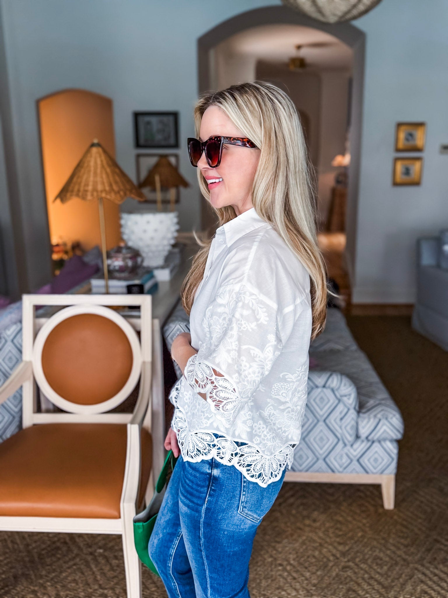 Honeysuckle Fields Eyelet Lace Top