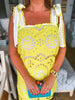Lemon Daisy Eyelet Mini Dress