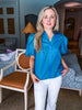 Myrtle Beach Striped Top-Blue/Green