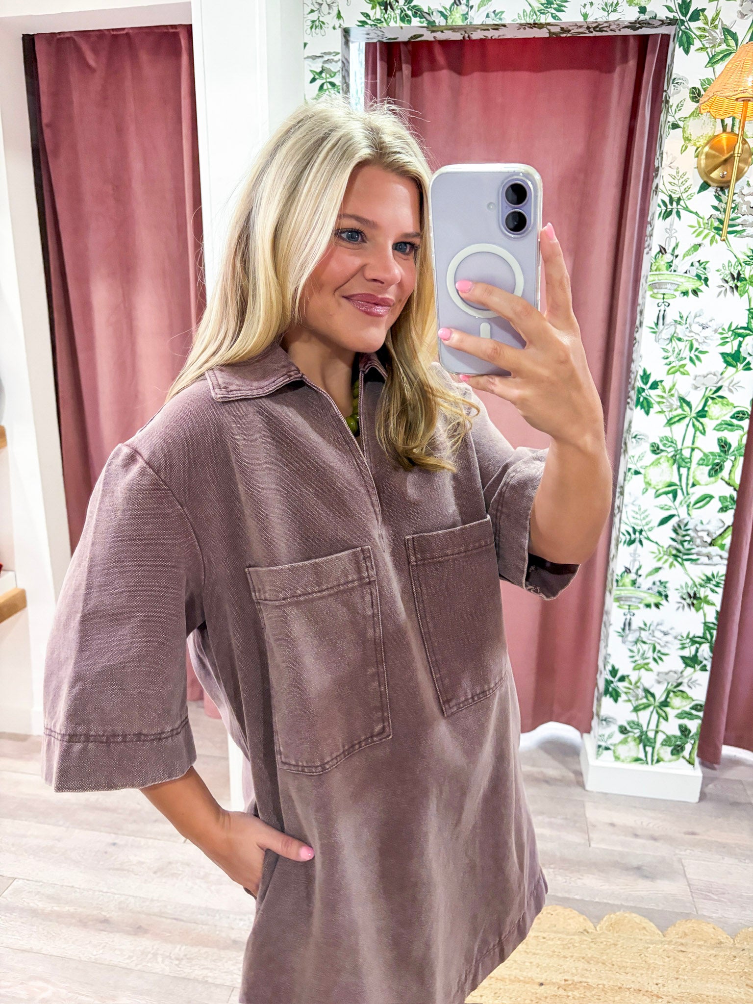 Rosie Washed Collared Mini Dress